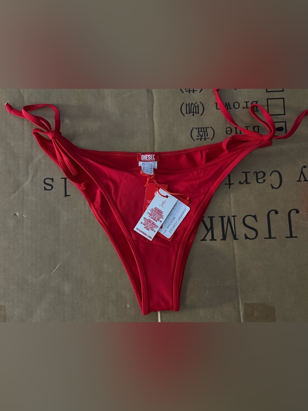 Diesel Brazilian Bikini Bottom in Formula Red - Picture 4 of 12
